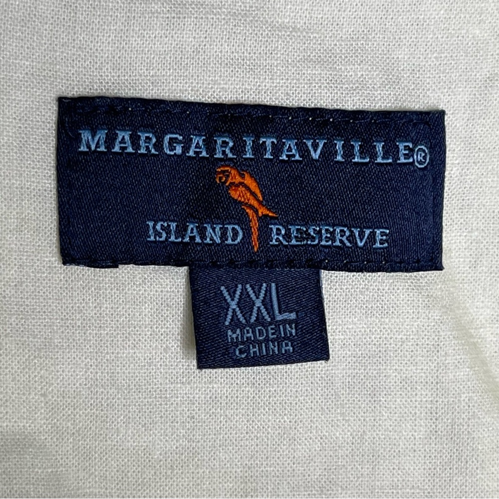 Margaritaville Floral Parrot Floral Short-Sleeve Sz XXL AOP Linen Blend Summer - Picture 2 of 8